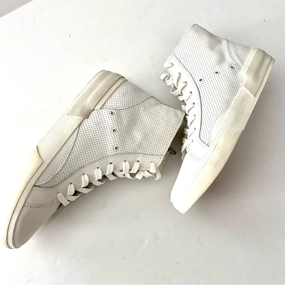 Dolce Vita Zohara White High-Top Sneaker Shoes Sz 8.5 Perforated Leather Slip On